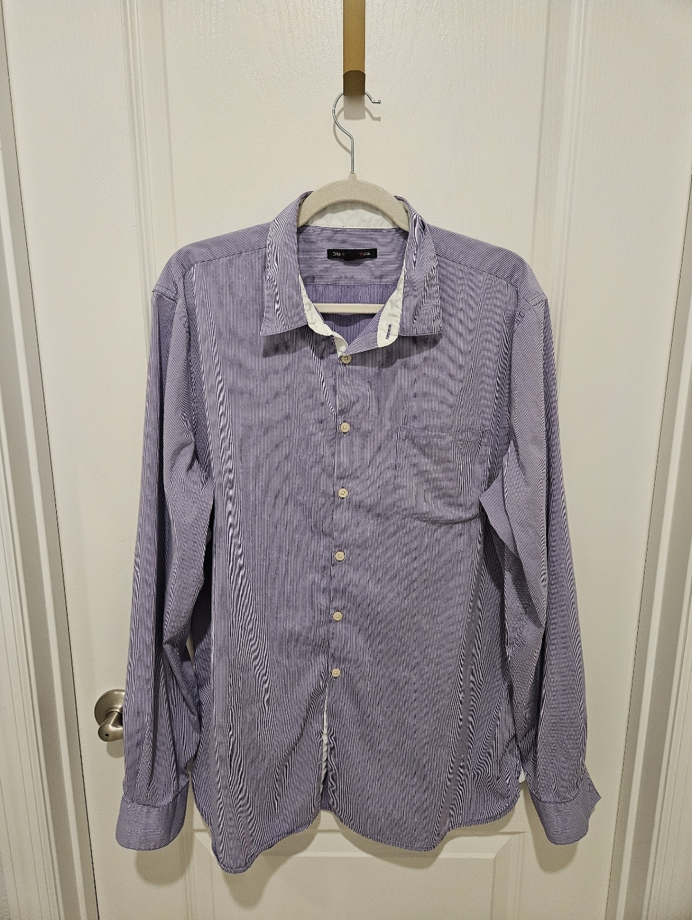 John Varvatos USA Purple Striped Button Up Shirt Mens XL Designer Casual Dress